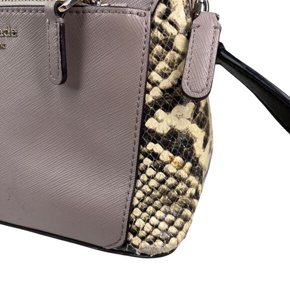 Kate Spade NY Louise Python Embossed Taupe Crossbody Purse - Picture 7 of 16